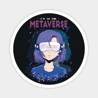 I'm in the Metaverse // Retro Virtual Reality Illustration Magnet